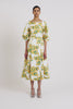 Gabby Dress | Yellow Floral Printed Midi Dress | Emilia Wickstead