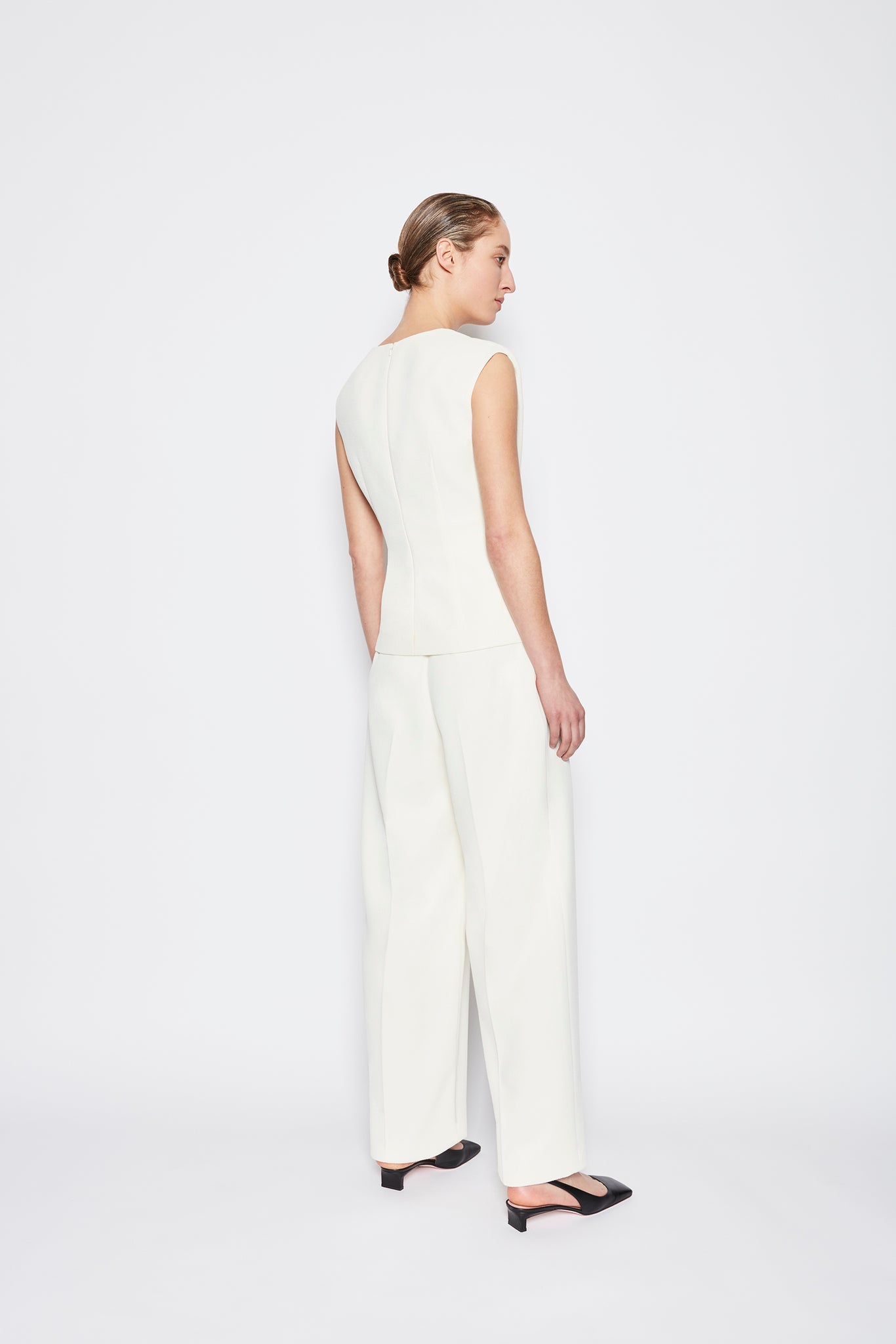 Colleen Double Crepe Trouser Ivory