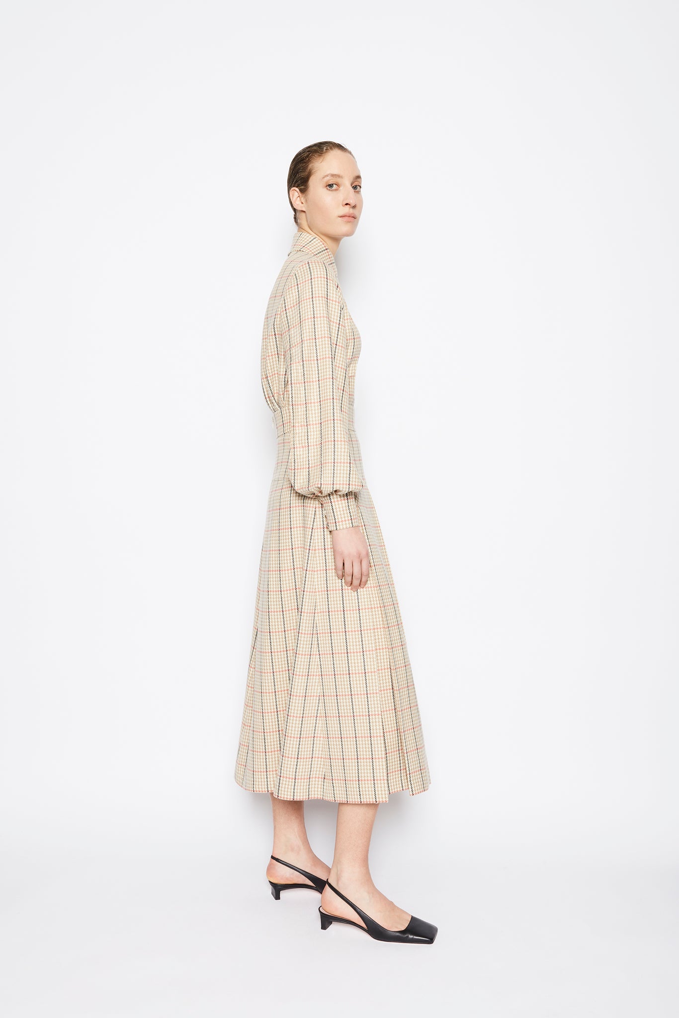 Giuliana Houndstooth Wool Skirt 