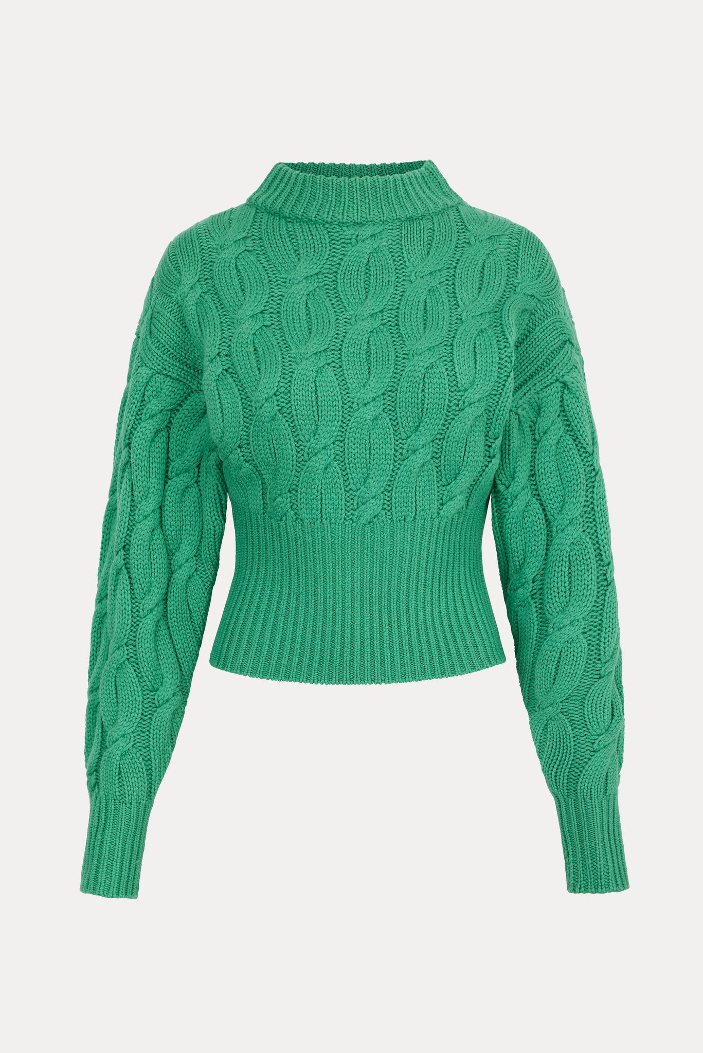 Hilda Sweater | Green Cropped Cable Knit Jumper | Emilia Wickstead