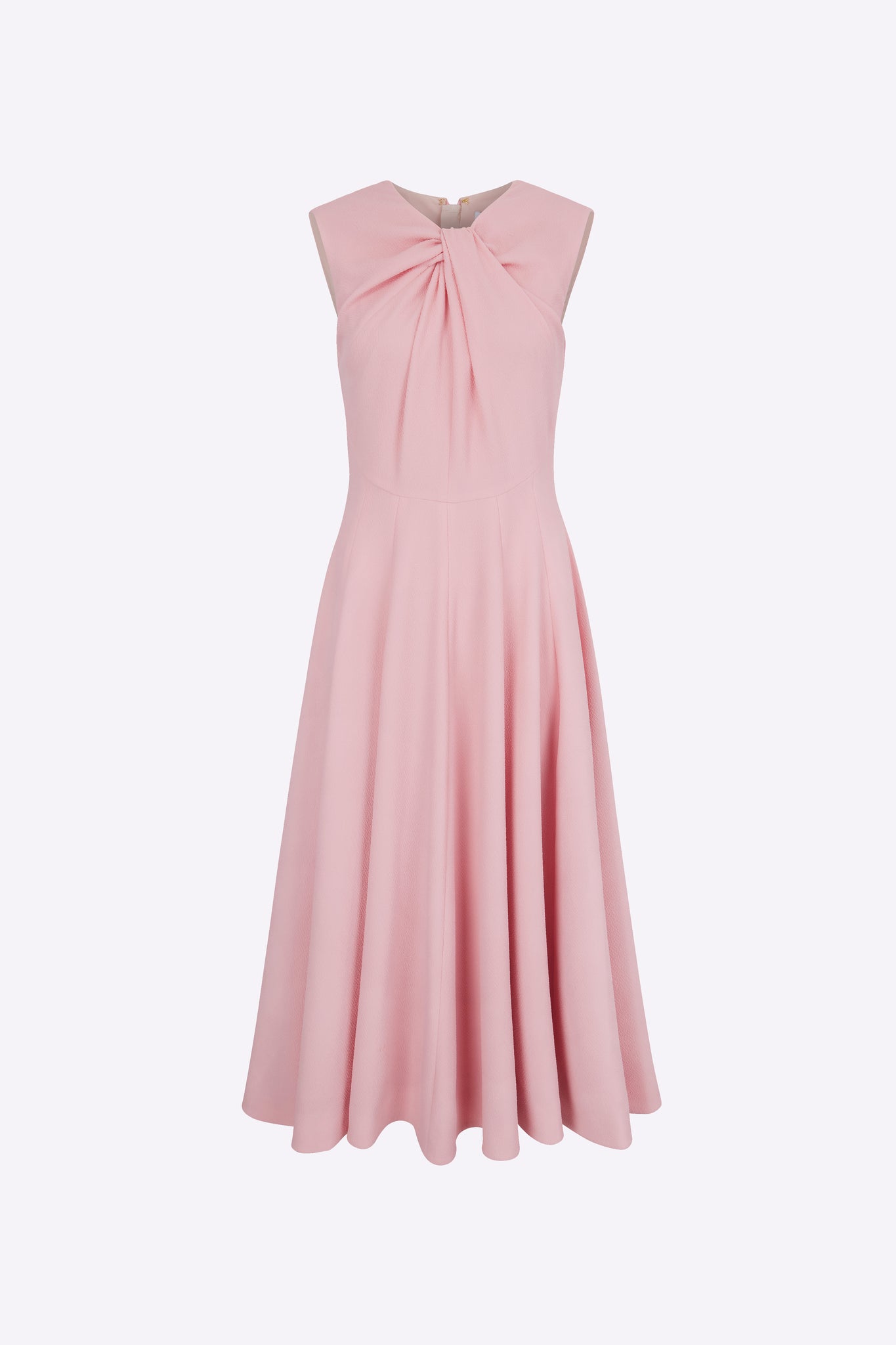 Meryl Dress | Pink Twist Neck Detail Midi Dress | Emilia Wickstead