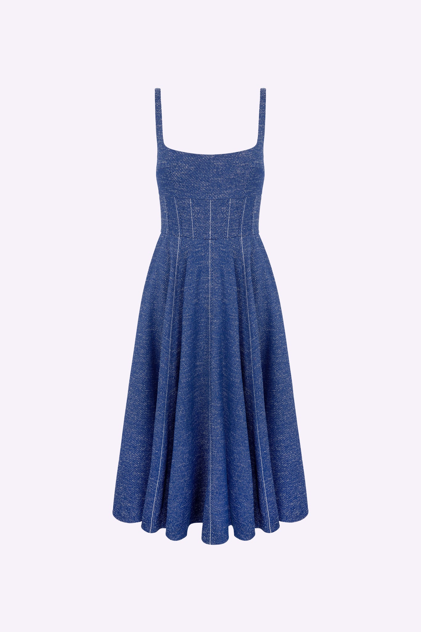 Mona Dress | Denim Fit-and-Flare Denim Dress | Emilia Wickstead