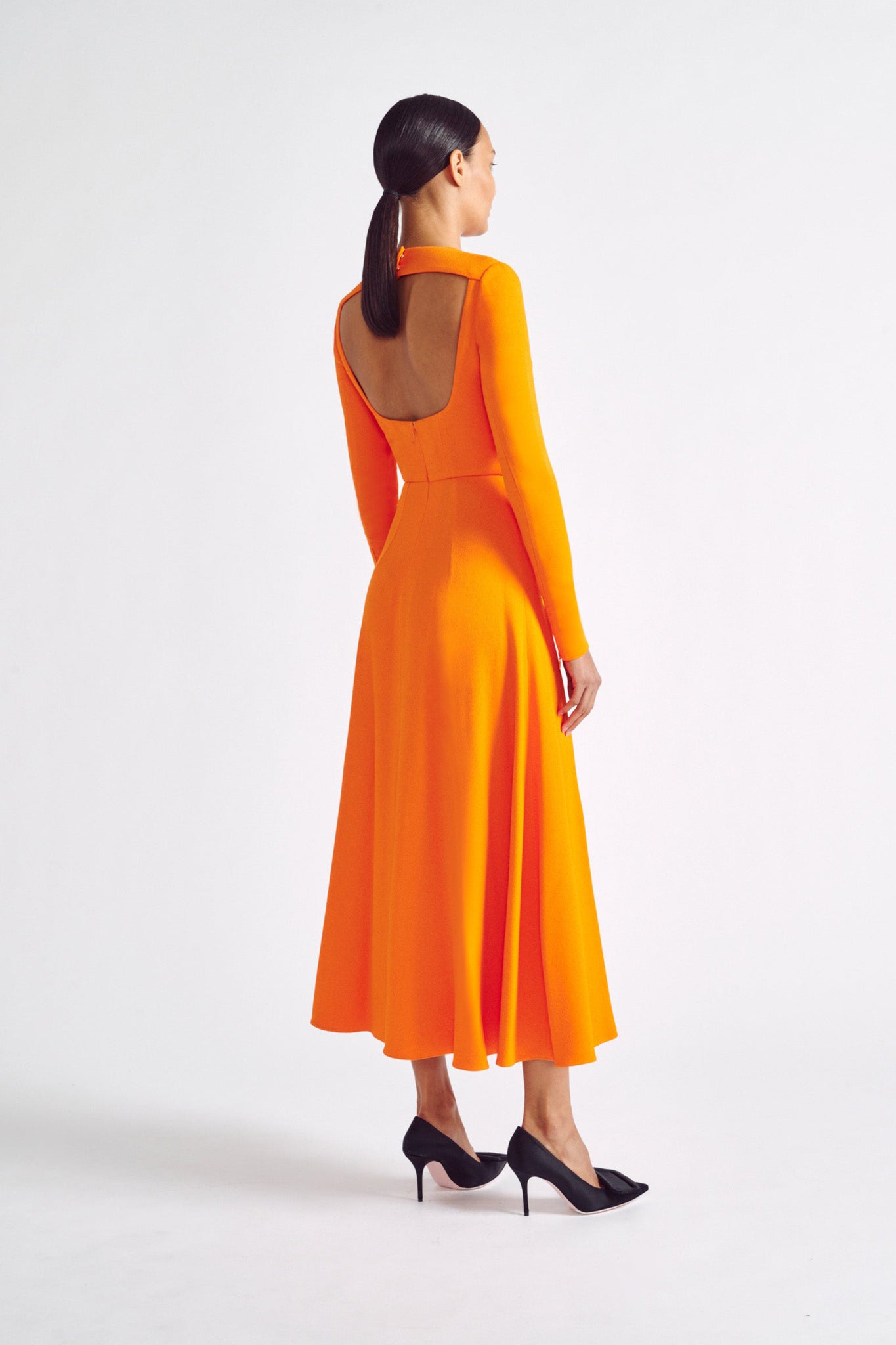 Paget Dress| Orange Crepe | Emilia Wickstead