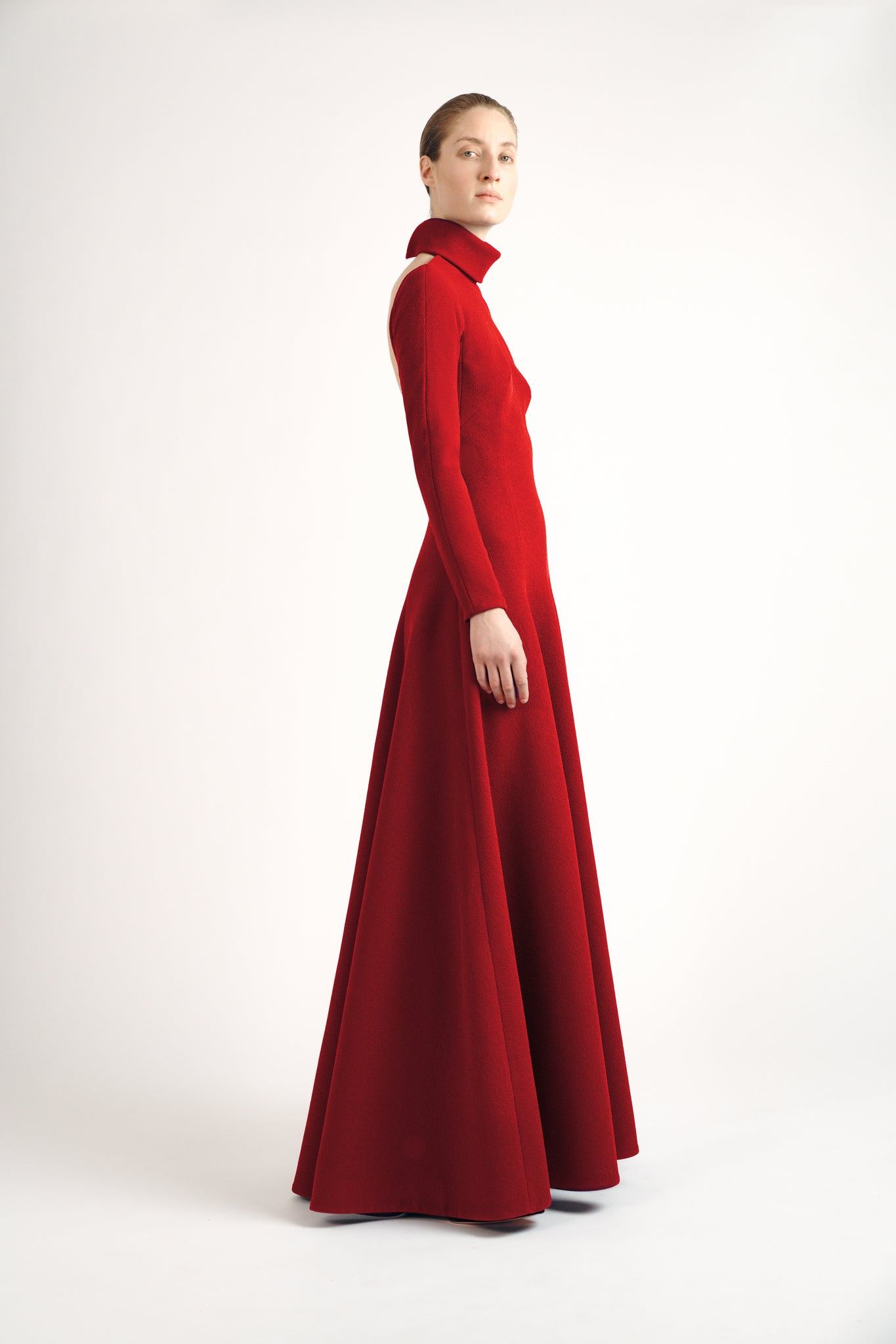 Sharlene Dress| Red Double Crepe | Emilia Wickstead