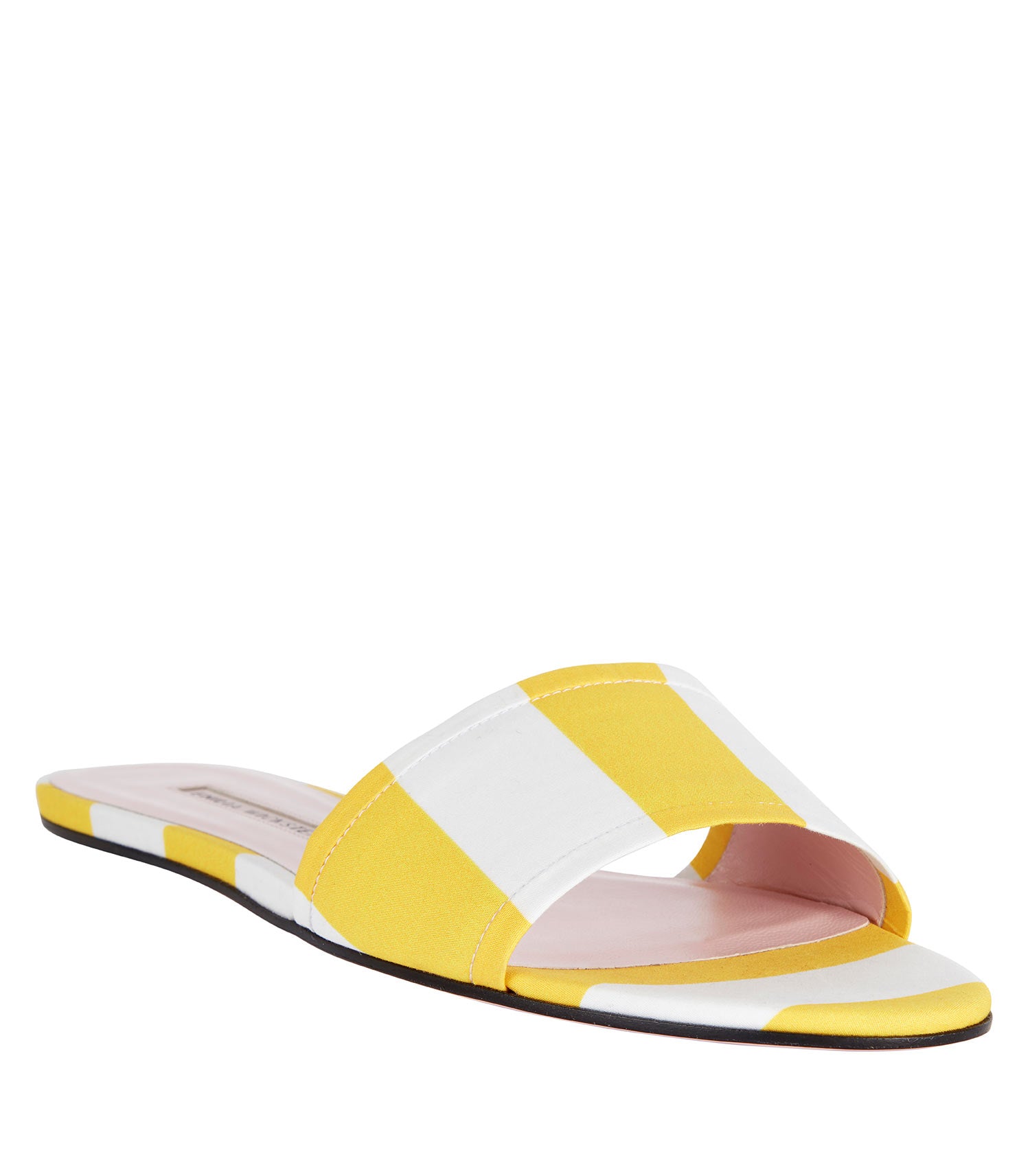 Alfreda Slides | Sirenuse Yellow and White Stripe Pool Slides | Emilia Wickstead